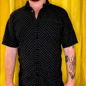 Black and White Pattern Button Button Up by Axcess (XL)